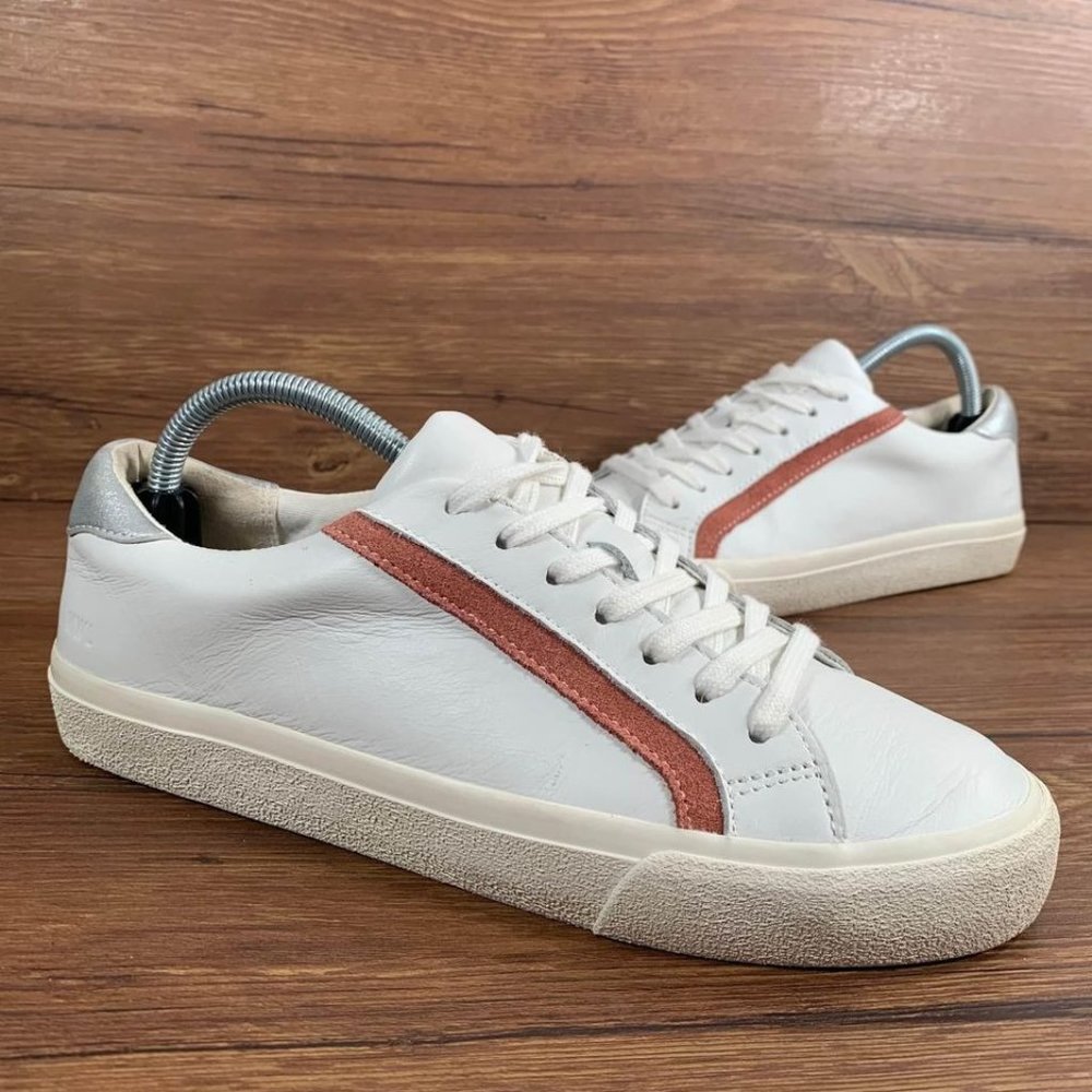 Madewell White Leather Sneakers with Rust Accent